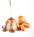 Icecream and Caramel Royalty Free Stock Photo