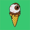 Icecream eye with chocolate milk cream