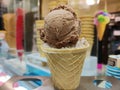 Icecream gelato scoops witch cone. Royalty Free Stock Photo