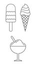 Icecream outline icon set