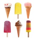 Icecream and popsicle set Royalty Free Stock Photo