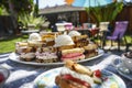 icecream sandwich platter on a table at a sunny backyard