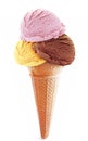 Icecream scoops on a cone Royalty Free Stock Photo