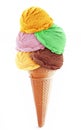 Icecream scoops on a cone Royalty Free Stock Photo