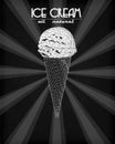 Icecream soft serve scoop, tasty ice cream cone with natural de Royalty Free Stock Photo