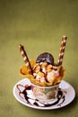 Icecream sundae in cup Royalty Free Stock Photo