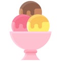 Icecream sundae icon, Birthday party related vector illustration Royalty Free Stock Photo
