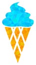 Icecream Triangle Lowpoly Flat Icon