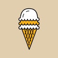 Icecream cone. Vector illustration decorative design Royalty Free Stock Photo