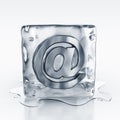 Icecube with email symbol inside Royalty Free Stock Photo