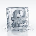 Icecube with pound symbol inside Royalty Free Stock Photo