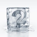 Icecube with question mark symbol inside Royalty Free Stock Photo