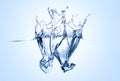 Icecubes splashing into water Royalty Free Stock Photo
