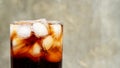 Iced aerated soft drink on a gray background