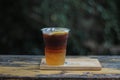 Iced americano with honey lemon Royalty Free Stock Photo