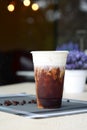 Iced americano topping with cream cheese Royalty Free Stock Photo