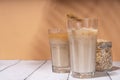 Iced barley orzo latte coffee Royalty Free Stock Photo