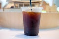 Iced black coffee low fat good cafeine source for healthy office