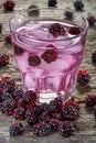 Iced blackberries beverage