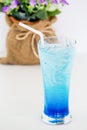 Iced Blue lime soda drink