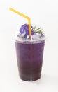 Iced butterfly pea juice