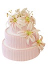 Iced Cake with Icing Orchid Decoration Royalty Free Stock Photo