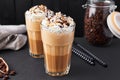 Iced caramel latte coffee in a tall glass Royalty Free Stock Photo