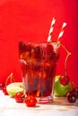 Iced cherry cola drink