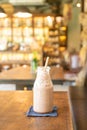 Iced chocolate milkshake frappe or blend