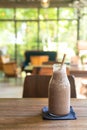 Iced chocolate milkshake frappe or blend