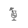 Iced cocktail glass line icon Royalty Free Stock Photo