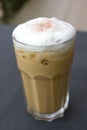 Iced coffee cappuccino with soft cream. Royalty Free Stock Photo