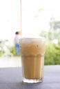 Iced coffee cappuccino with soft cream. Royalty Free Stock Photo