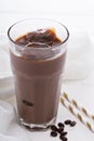 Iced coffee with chocolate almond milk Royalty Free Stock Photo