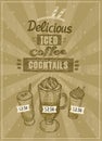 Iced coffee cocktails menu Royalty Free Stock Photo