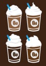 Iced Coffee with Cream Vector Illustration