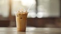 The iced coffee cup.AI generated image Royalty Free Stock Photo