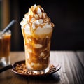 Iced Coffee Frappuccino with Whipped Cream and Caramel