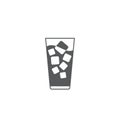 Iced coffee with ice cubes icon vector icon symbol drink isolated on white background Royalty Free Stock Photo