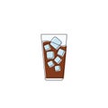 Iced coffee with ice cubes icon vector icon symbol drink isolated on white background Royalty Free Stock Photo