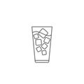 Iced coffee with ice cubes icon vector icon symbol drink isolated on white background