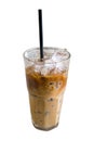 Iced coffee isolated on white background with clipping path