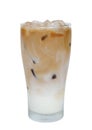 Iced coffee latte isolated on white background, clipping path Royalty Free Stock Photo