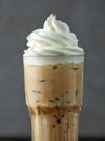 Iced coffee latte with whipped cream Royalty Free Stock Photo