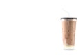 Iced coffee in take away cup isolated on white background including clipping path