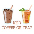 Iced coffee or tea? Vector Illustration Royalty Free Stock Photo