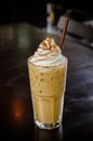 Iced coffee with whipped cream Royalty Free Stock Photo