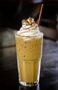 Iced coffee with whipped cream Royalty Free Stock Photo