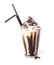 Iced coffee with whipping cream Royalty Free Stock Photo