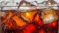 Iced cola bubbles close-up, studio shot, refreshment Royalty Free Stock Photo